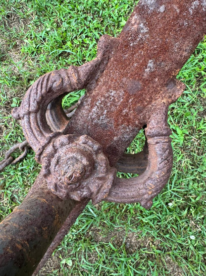 Hermosa Original Ancla Grande Antigua En Hierro Forjado