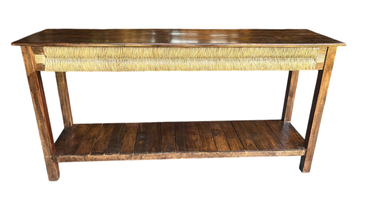 Original Credenza De Madera De Encino Estilo Antiguo