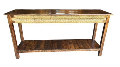 Original Credenza De Madera De Encino Estilo Antiguo