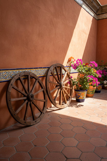 Rueda De Carreta De Madera Antigua