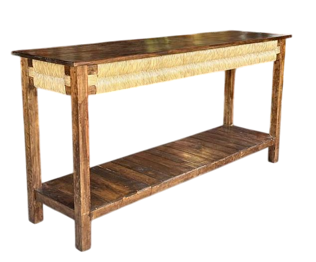 Original Credenza De Madera De Encino Estilo Antiguo