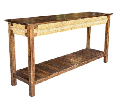 Original Credenza De Madera De Encino Estilo Antiguo