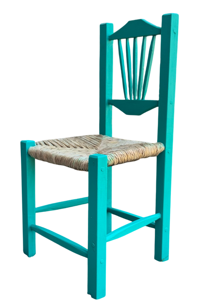 Hermosa Silla Artesanal Tejida Vintage Antiguo