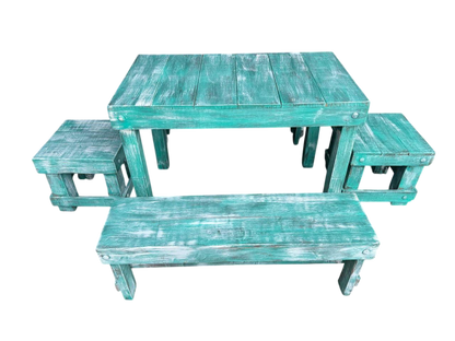 Comedor Artesanal Vintage De Madera Sustentable De Pallets