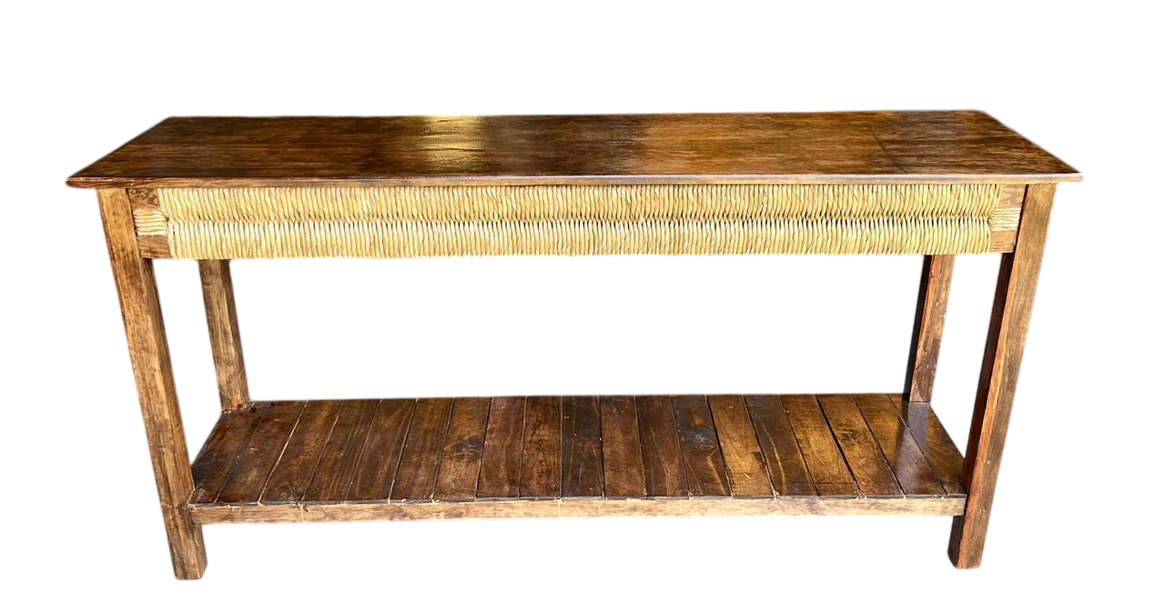 Original Credenza De Madera De Encino Estilo Antiguo