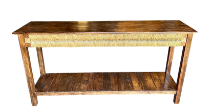 Original Credenza De Madera De Encino Estilo Antiguo