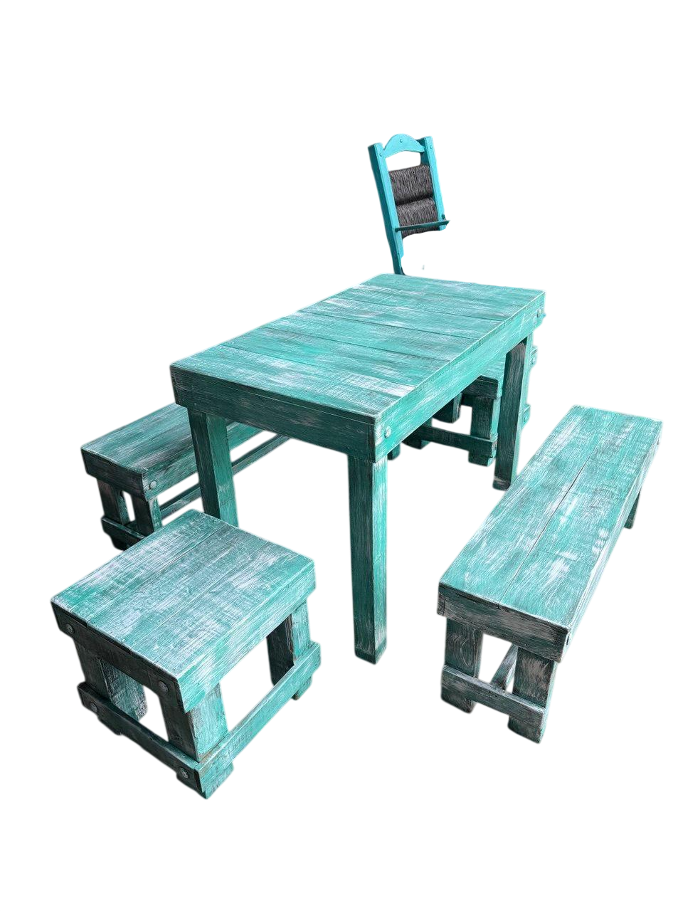 Comedor Artesanal Vintage De Madera Sustentable De Pallets