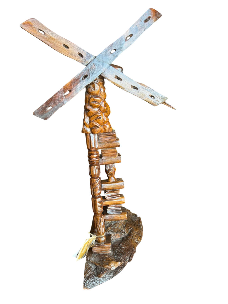 Gran Escultura De Don Quijote Madera De Nogal Estilo Antiguo