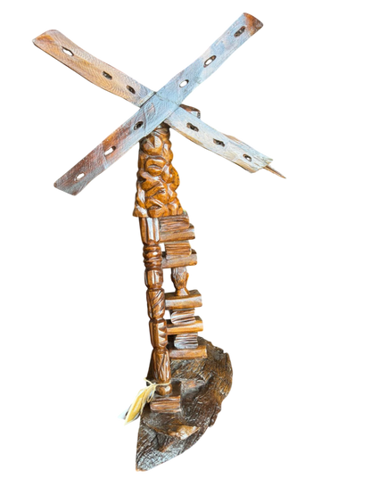 Gran Escultura De Don Quijote Madera De Nogal Estilo Antiguo