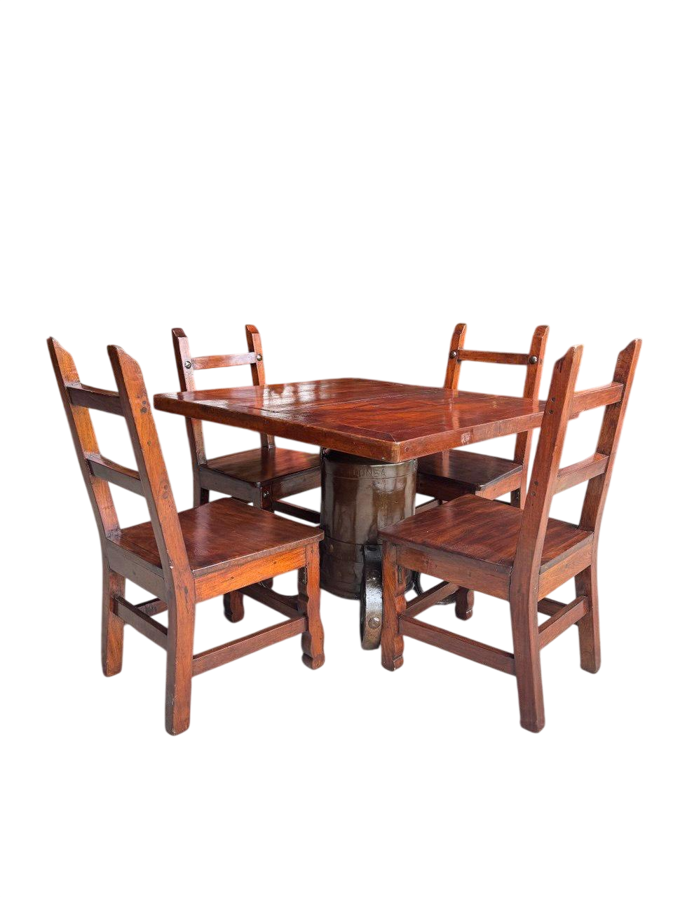 Mesa Comedor Tablon para 4 Personas Base De Bote Lechero