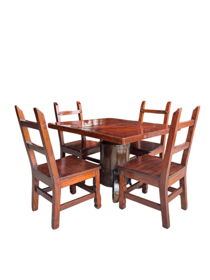Mesa Comedor Tablon para 4 Personas Base De Bote Lechero