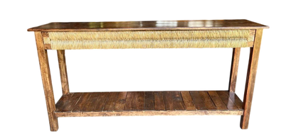 Original Credenza De Madera De Encino Estilo Antiguo