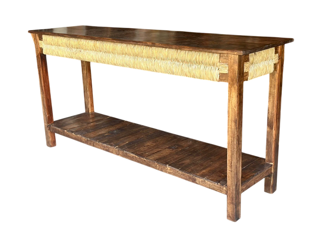 Original Credenza De Madera De Encino Estilo Antiguo