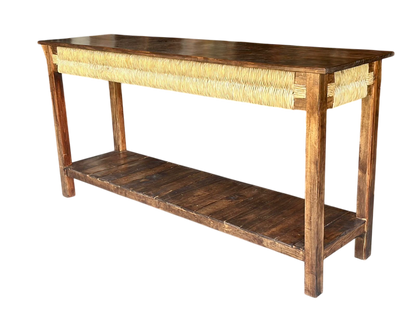 Original Credenza De Madera De Encino Estilo Antiguo