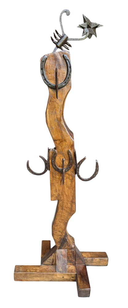 Antiguo Perchero De Pared Con Herradura Alacran