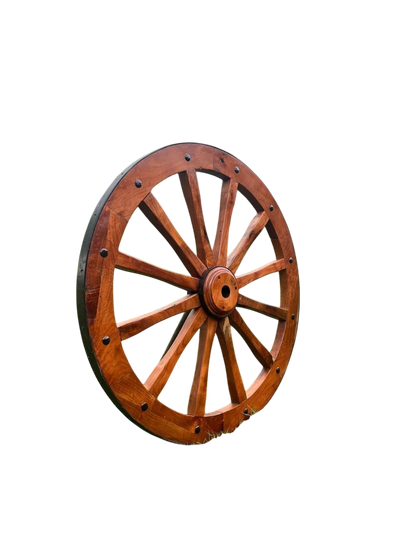 Rueda De Carreta De Madera Antigua