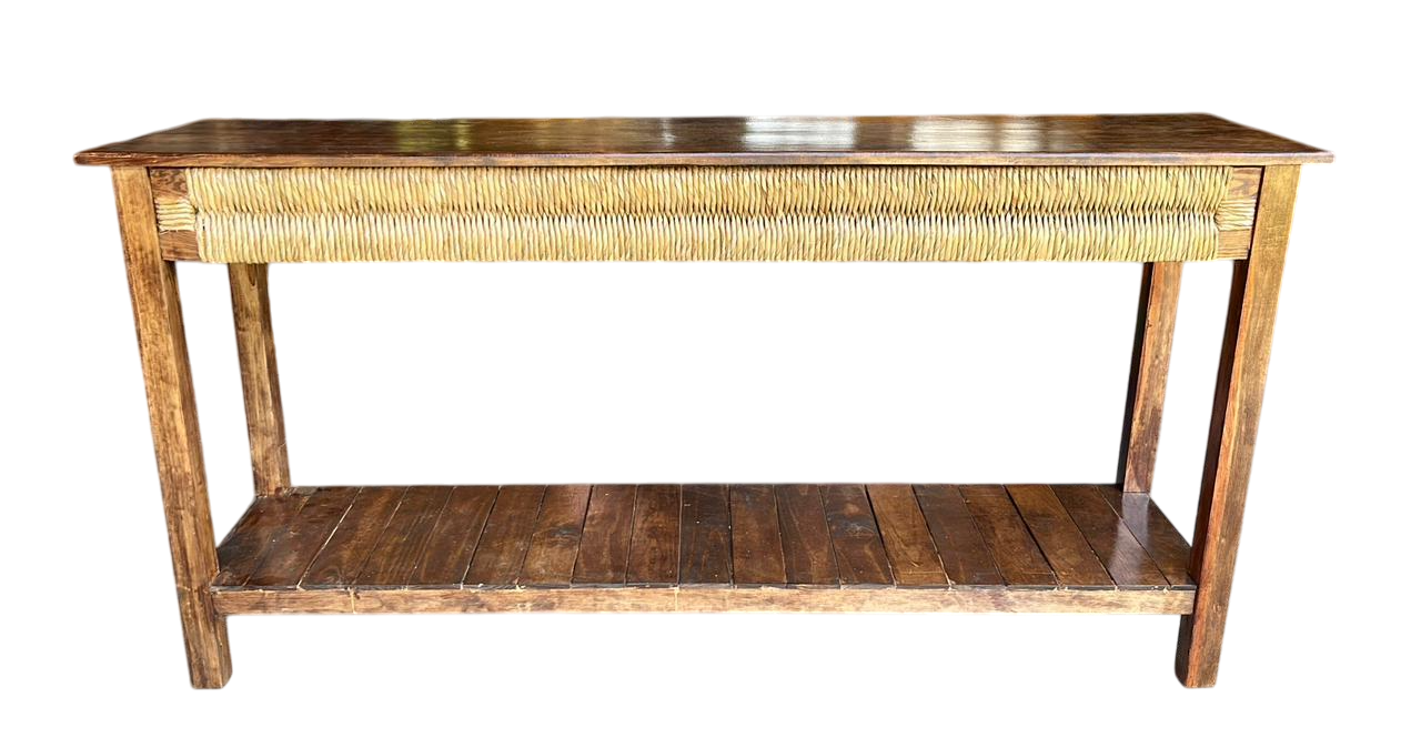 Original Credenza De Madera De Encino Estilo Antiguo