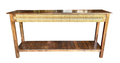 Original Credenza De Madera De Encino Estilo Antiguo