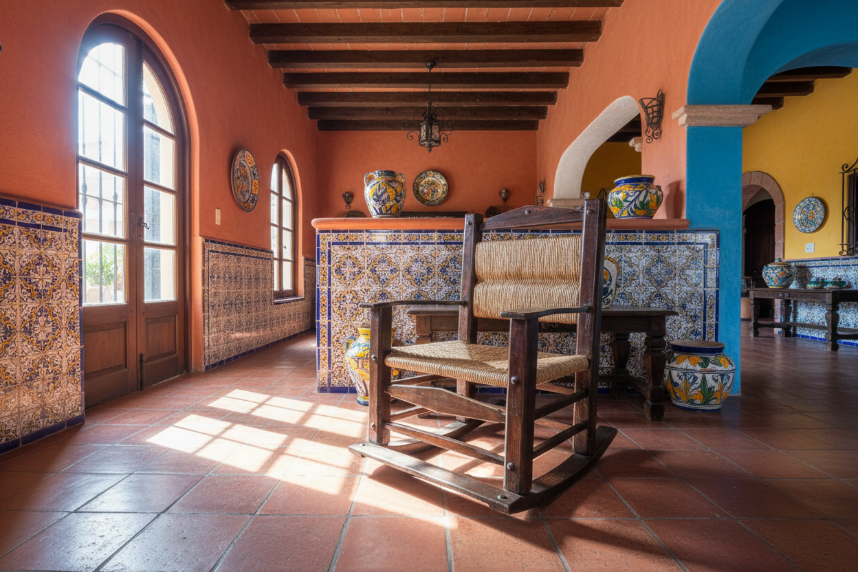 Silla Mecedora Muy Grande Madera Adulto Sustentable Estilo Antiguo.