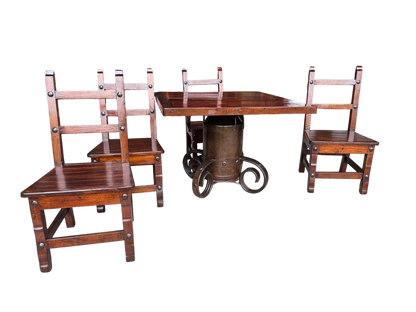 Mesa Comedor Tablon para 4 Personas Base De Bote Lechero