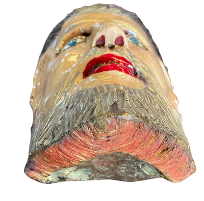 Mascara De Madera Pintada A Mano Original Y Antigua