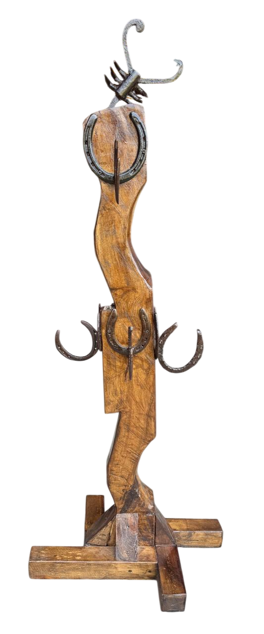 Antiguo Y Original Perchero Artesanal Madera Vieja