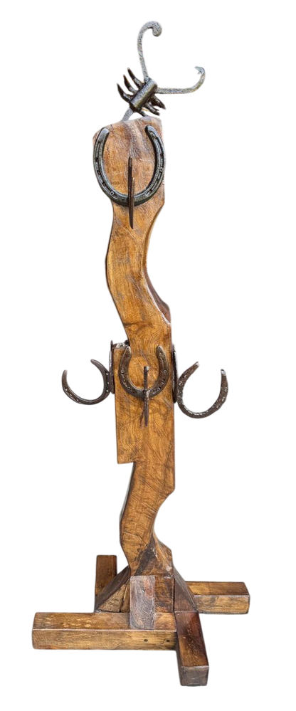 Antiguo Y Original Perchero Artesanal Madera Vieja