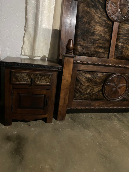 Exclusiva Recamara Mezquite Estilo Colonial Con Piel Y Tallas