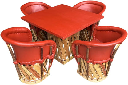 Comedor Artesanal Cuadrado Equipal Tradicional Antiguo