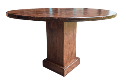 Mesa Comedor Redonda 4 Personas Rodaja Parota Estilo Antiguo