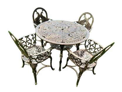 Comedor Artesanal Jardín Aluminio Reforzado Estilo Antiguo