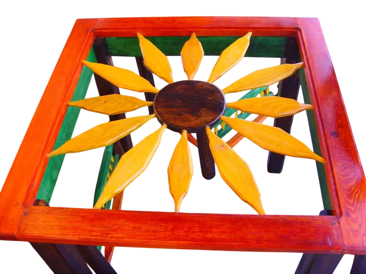 Mesa Artesanal Madera Sustentable Comedor Estilo Antiguo