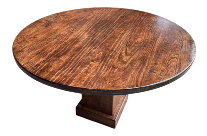 Mesa Comedor Redonda 4 Personas Rodaja Parota Estilo Antiguo