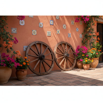 Rueda De Carreta De Madera Antigua
