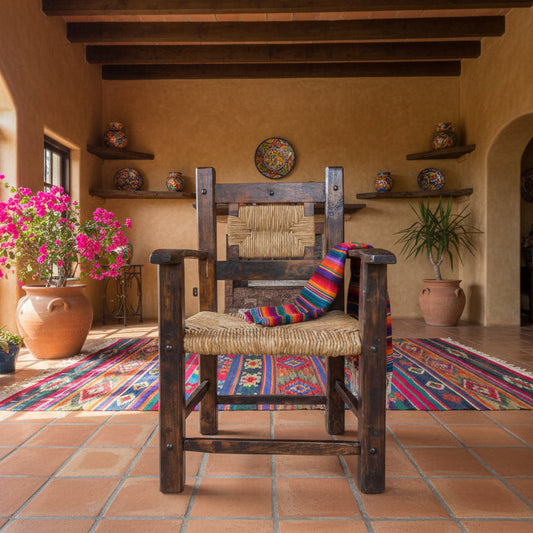Silla Sillon Artesanal Madera Sustentable Estilo Antiguo.