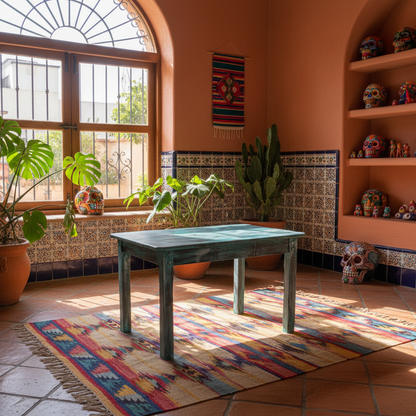 Mesa de Encino Pequeña De Centro Estilo Vintage para Cuatro Personas