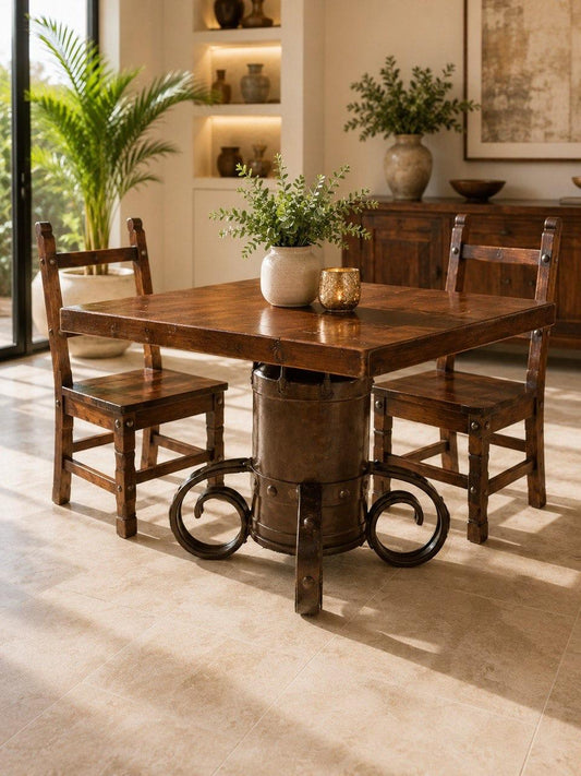 Mesa Comedor Tablon para 4 Personas Base De Bote Lechero (Copia)