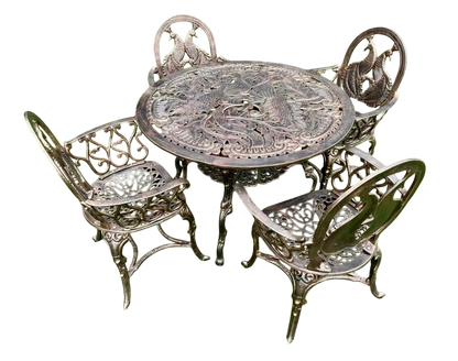 Comedor Artesanal Jardín Aluminio Reforzado Estilo Antiguo