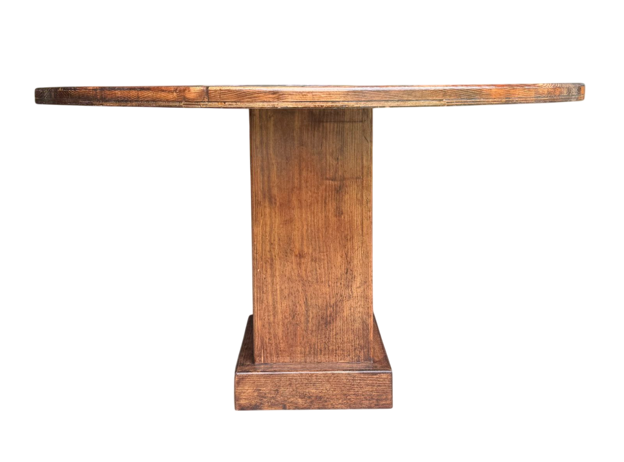 Mesa Comedor Redonda 4 Personas Rodaja Parota Estilo Antiguo