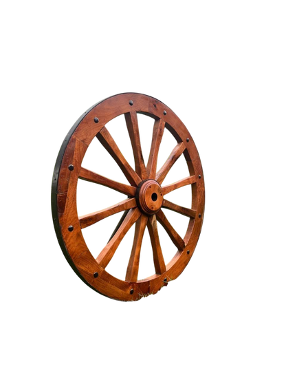 Rueda De Carreta De Madera Antigua