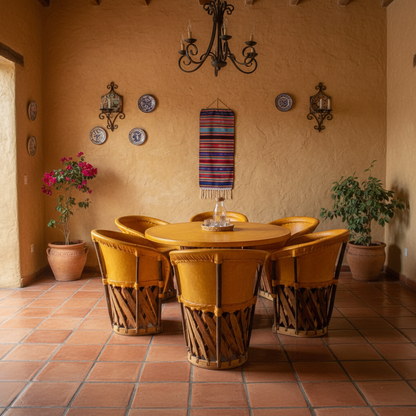 Comedor pirograbado interior hacienda