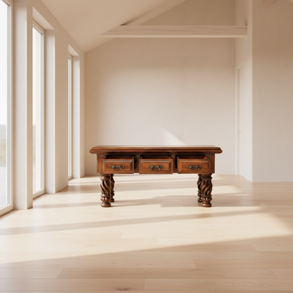 Credenza de Madera de Mezquite con Patas Torneadas