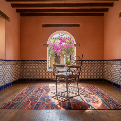 Silla Mecedora De Hierro Forjado Y Madera Estilo Antiguo