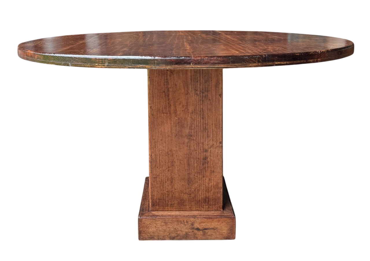 Mesa Comedor Redonda 4 Personas Rodaja Parota Estilo Antiguo