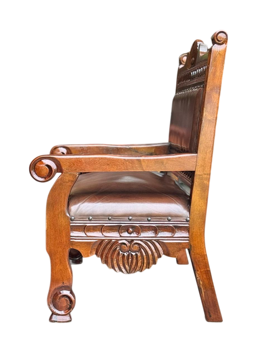 Sofa Love Seat Labrado Madera Mezquite Piel Estilo Hacienda.