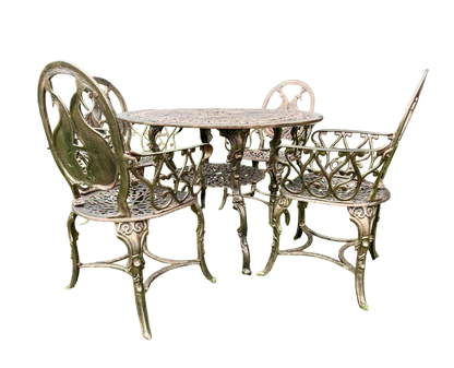 Comedor Artesanal Jardín Aluminio Reforzado Estilo Antiguo
