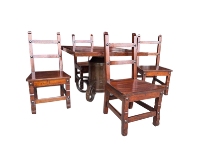 Mesa Comedor Tablon para 4 Personas Base De Bote Lechero