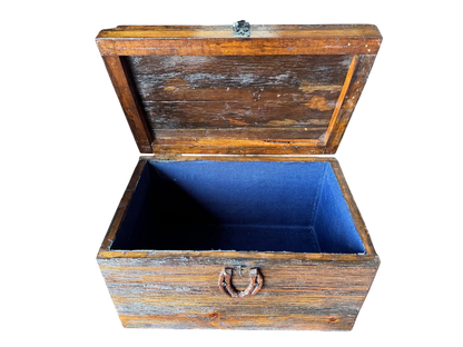 Antiguo Baul De Madera De Encino