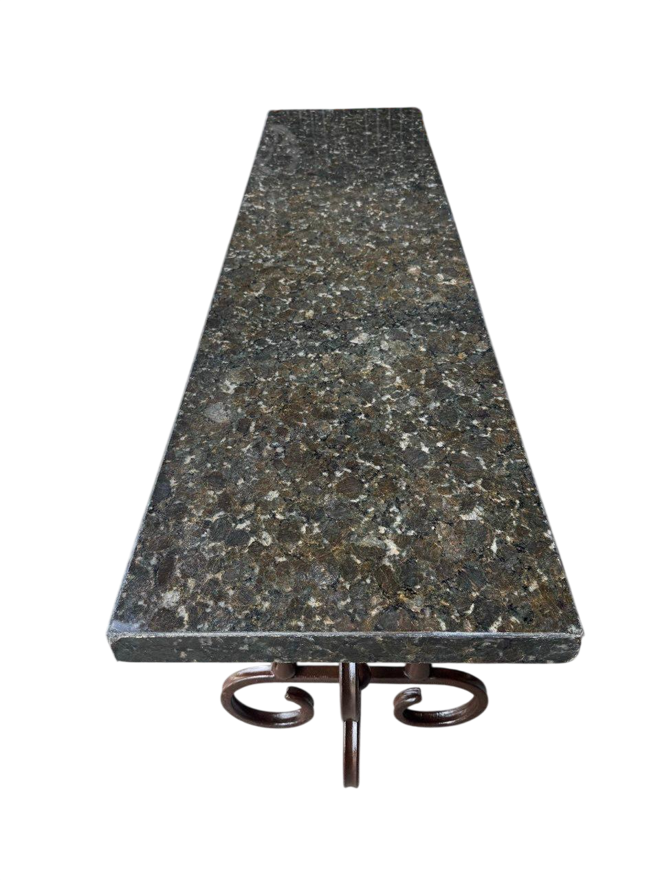 Mesa de Comedor con Cubierta de Mármol y Base de Hierro Forjado
