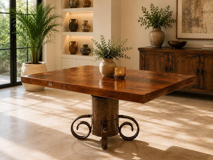Mesa Comedor Tablon para 4 Personas Base De Bote Lechero